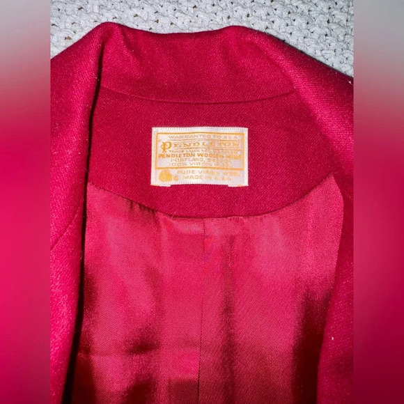 Vintage Pendelton Red Burgundy Wool Blazer size 16 - Picture 2 of 7